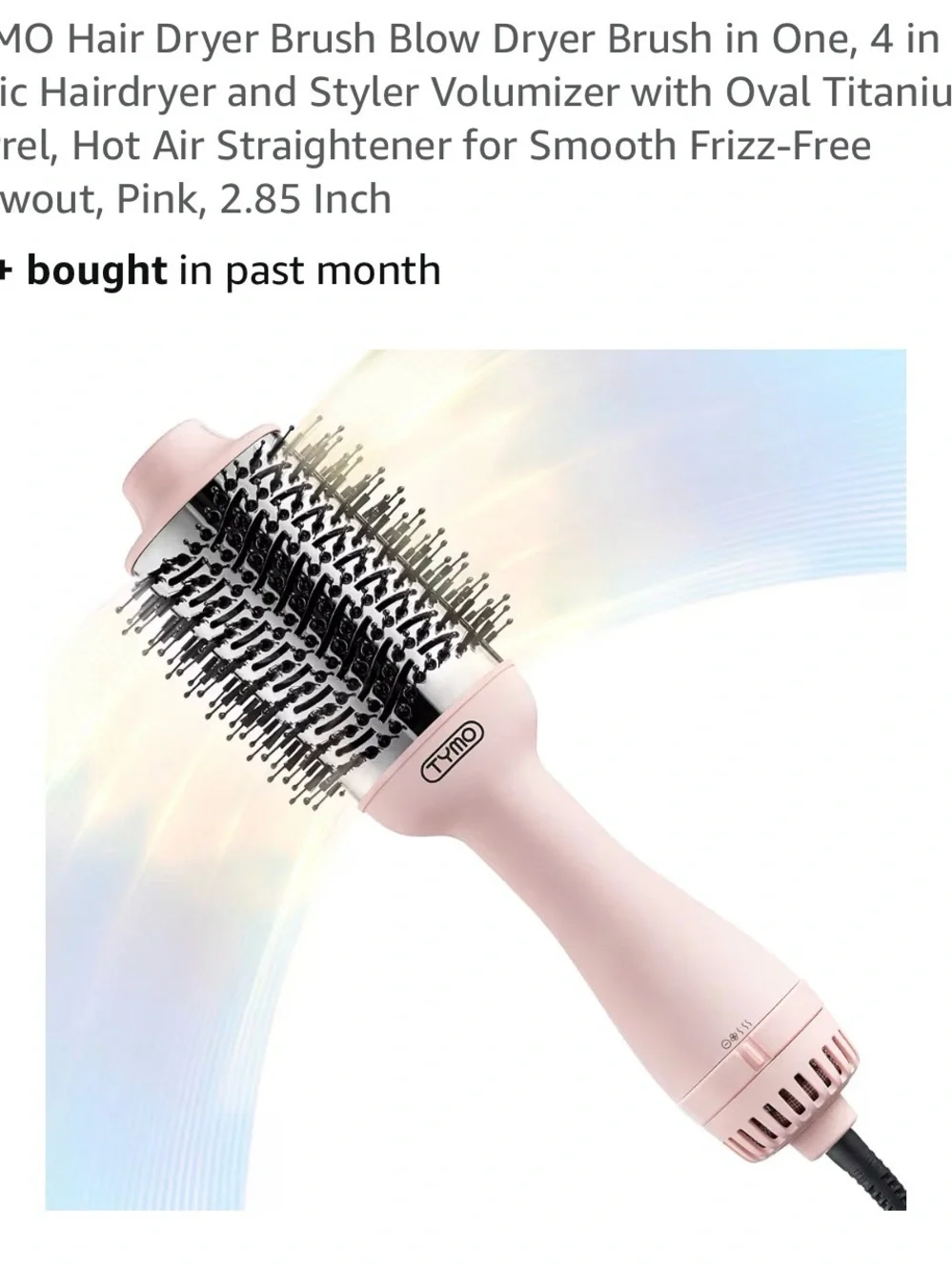 Pink Round Hot Air Brush - Smooth Styling for Women